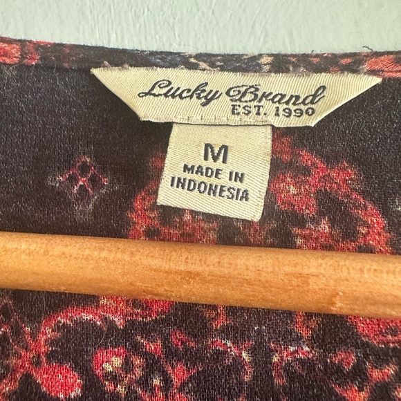 Lucky brand pheasant top with tie at collar - Picture 5 of 7